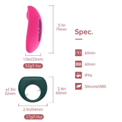 Magic Motion - Pack cockring et stimulateur clitoridien avec Télécommande - Rose/Vert