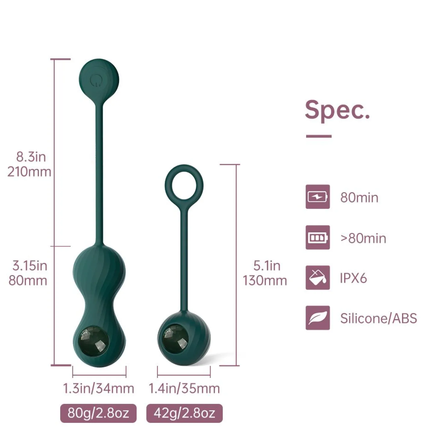 Magic Motion - Vibromasseur intelligent double pour exercices de Kegel avec