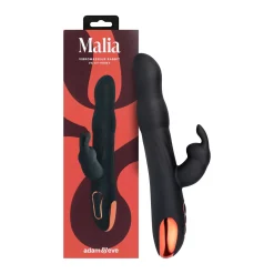 Malia par Adam & Eve - Vibromasseur rabbit va-et-vient - Noir