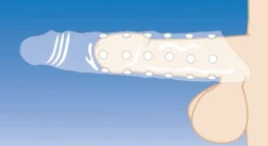 Manchon extenseur pour pénis avec nœuds - Transparent