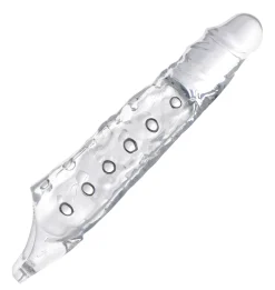 Manchon extenseur pour pénis avec nœuds - Transparent
