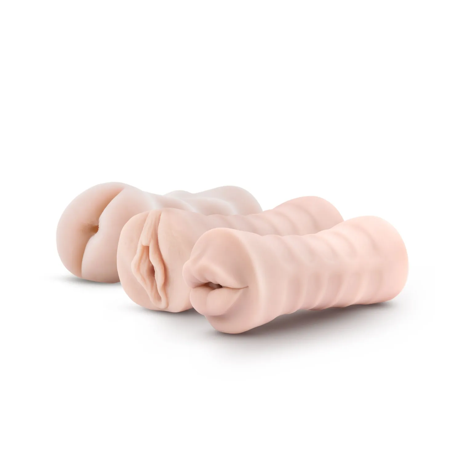 M for Men - Lot de 3 gaines avec autolubrification pour masturbateur Stroke