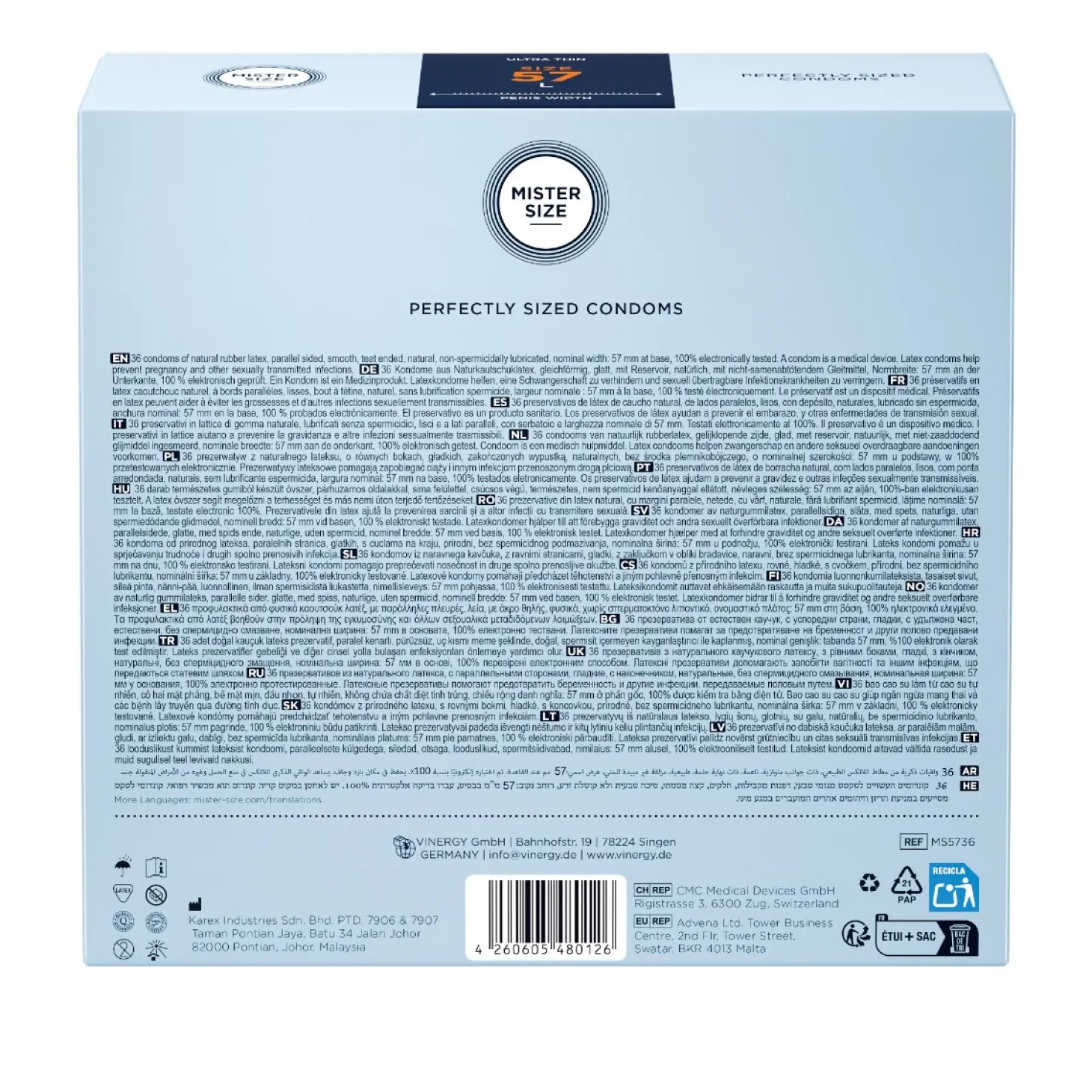 MISTER.SIZE - L Préservatifs Ultra Fins - 36 Pièces