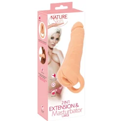 Nature Skin - 2in1 Extension + Masturbator - 23.8 cm