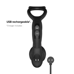 Nexus - Plug anal vibrant avec anneau pénien et testiculaire 