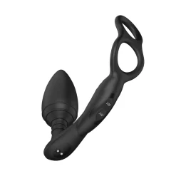 Nexus - Plug anal vibrant avec anneau pénien et testiculaire 
