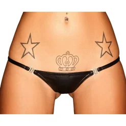 Noir Handmade – String Sexy Côtés Ouverts – Noir