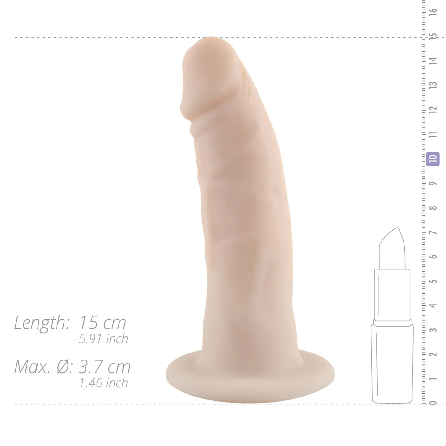No-Parts - Gode réaliste "Alex" 15 cm - Beige