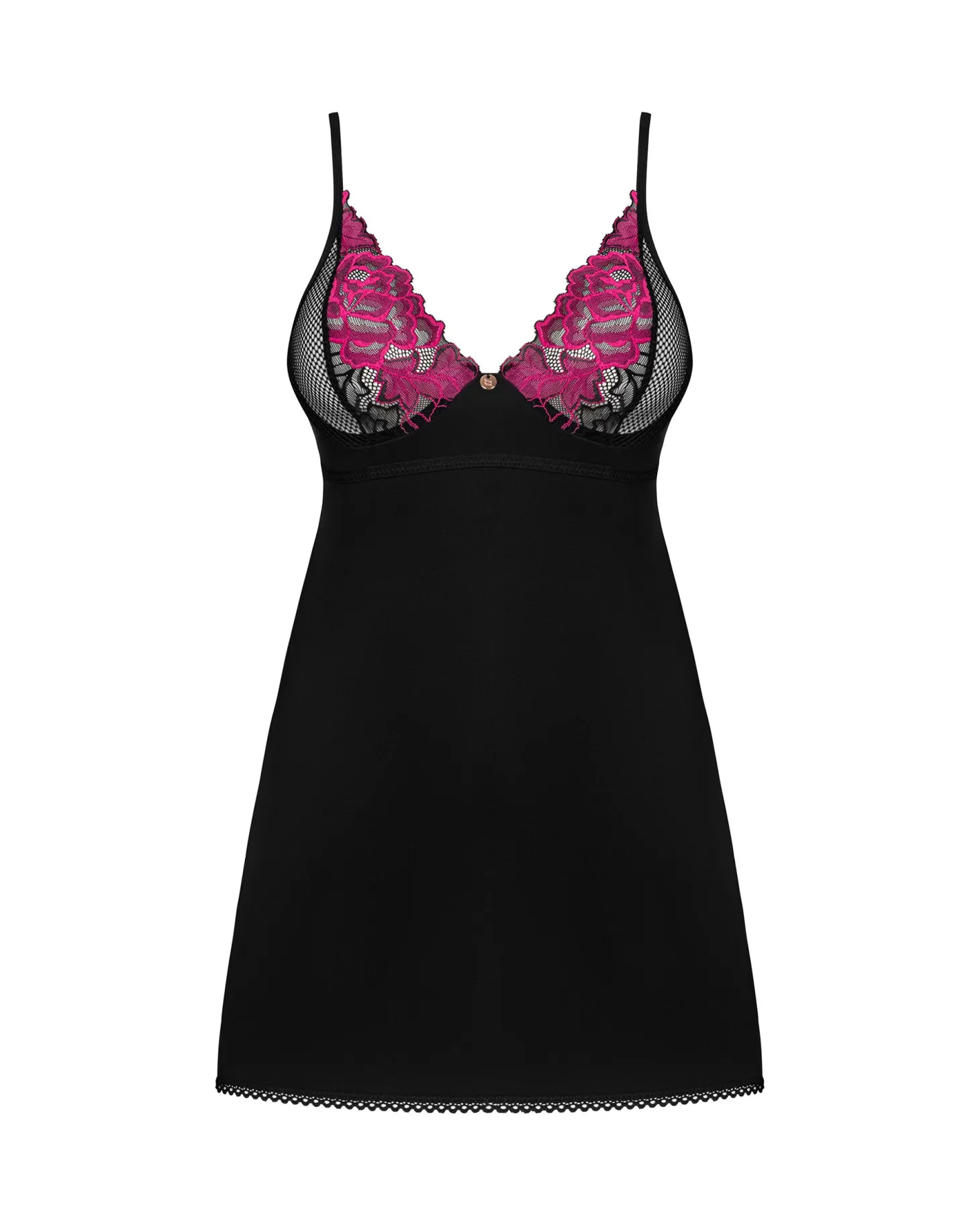 Obsessive - Babydoll et String Rosenty - Noir/Violet