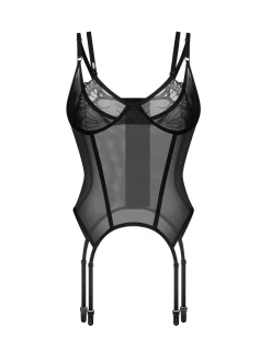 Obsessive - Corset transparent "Arrowel" - Noir