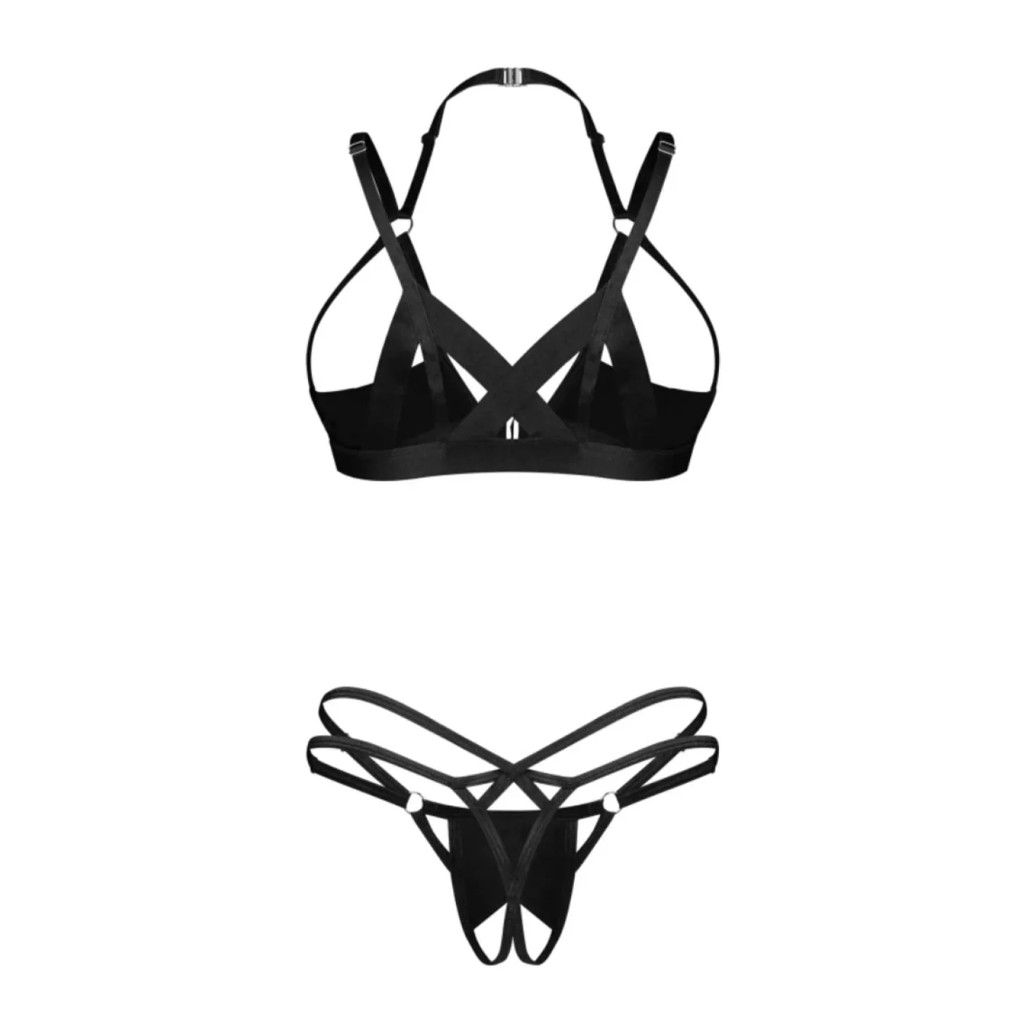 Obsessive – Keira Lise Ensemble 2 Pièces Ouvert – Noir