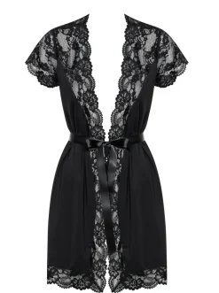 Obsessive - Kimono avec dentelle - Noir