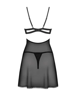 Obsessive - Nutris Babydoll et String - Noir