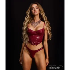 Obsessive - Redya Corset et String - Rouge