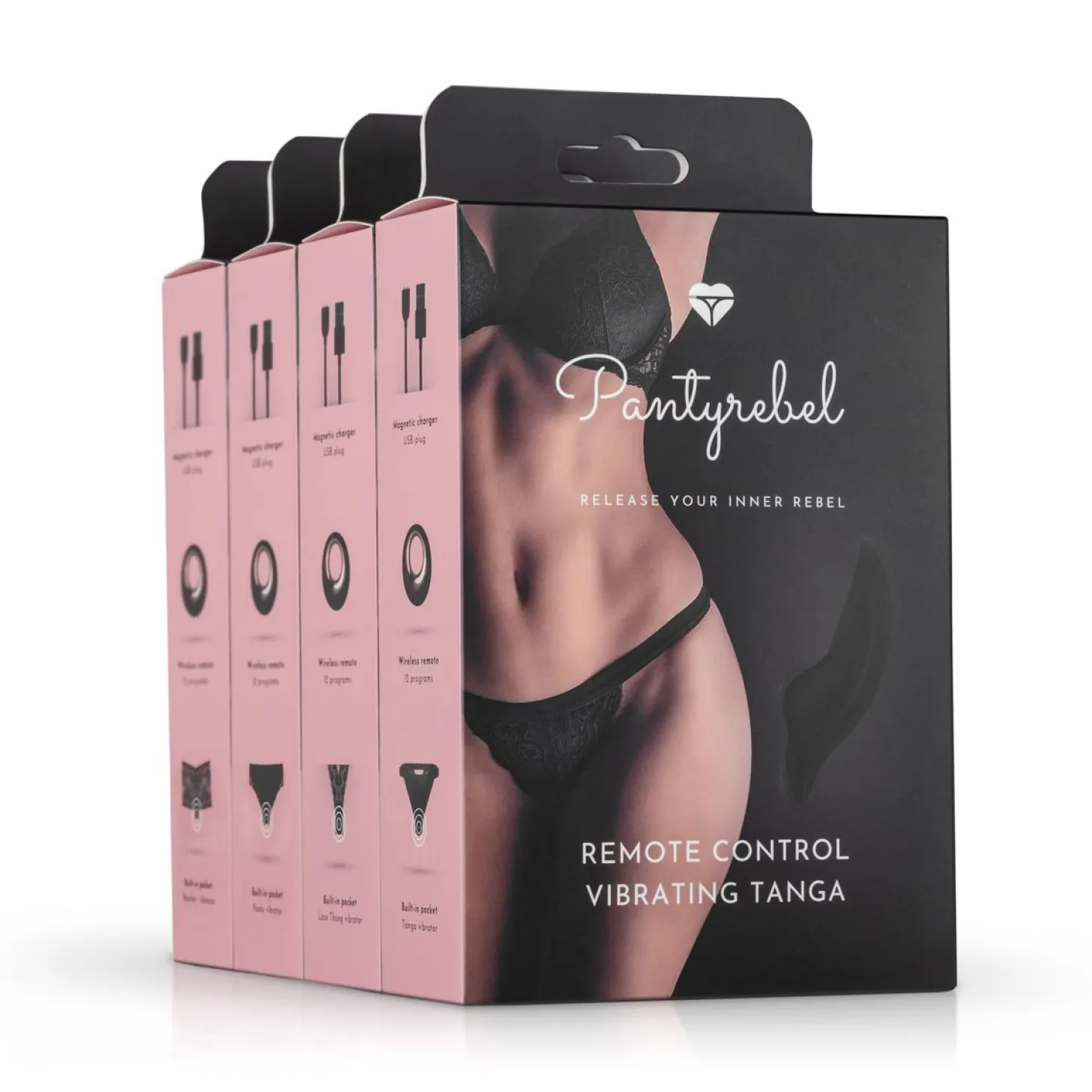 Panty Rebel - String vibrant - Noir