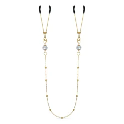 Pinces à mamelons dorées avec chaîne et perles