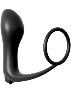 PIPEDREAM – Ass-Gasm Cockring avec Plug Vibrant – Noir