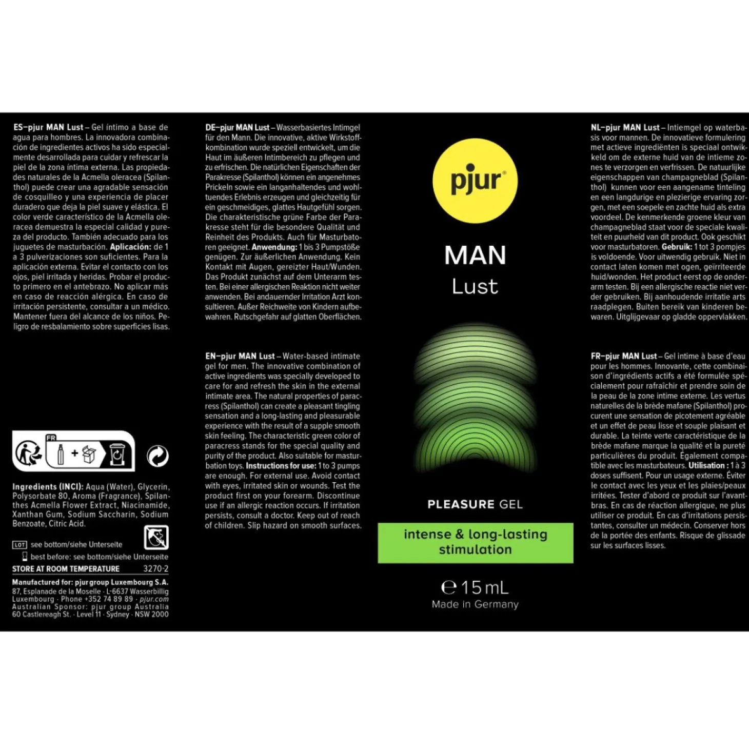 Pjur - MAN Lust Gel Pleasure - 15ml