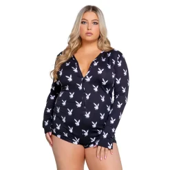 Playboy Lingerie - Combinaison Slumber Bunny - Noir