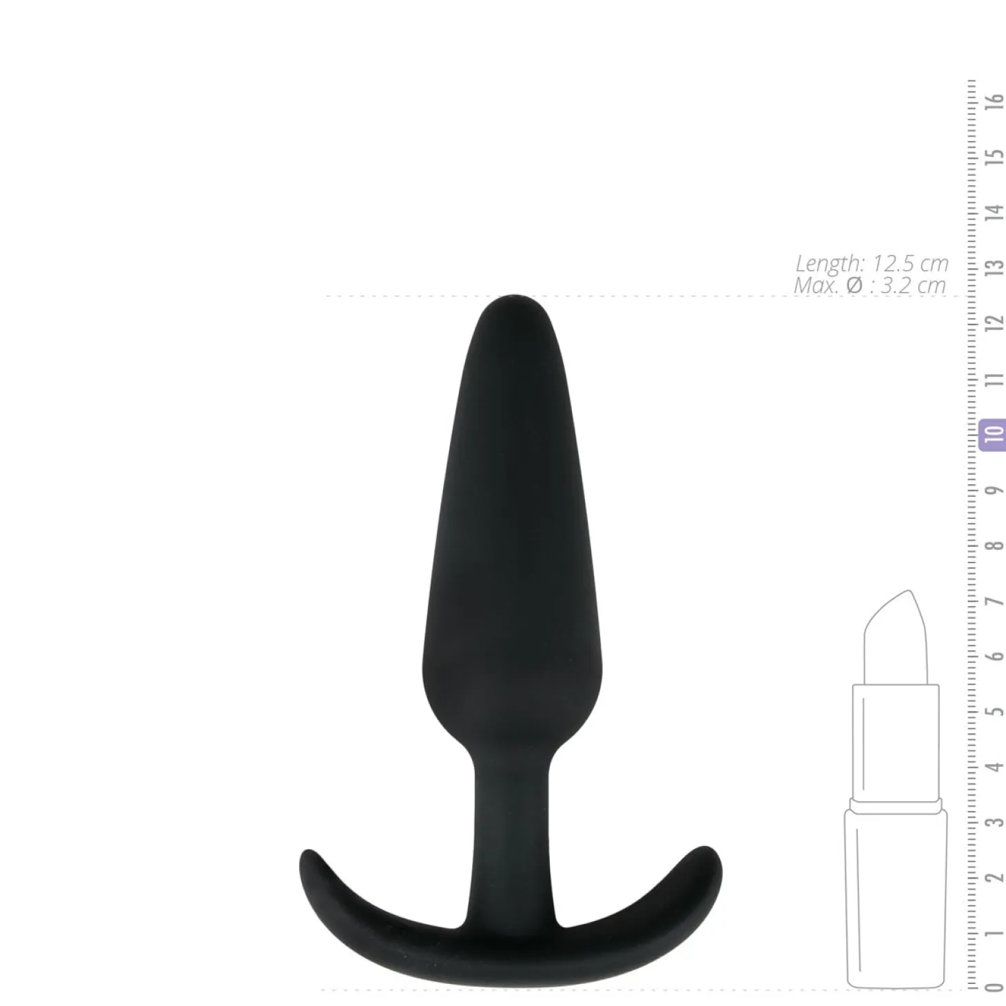 Plug anal L Noir - 12,5 cm