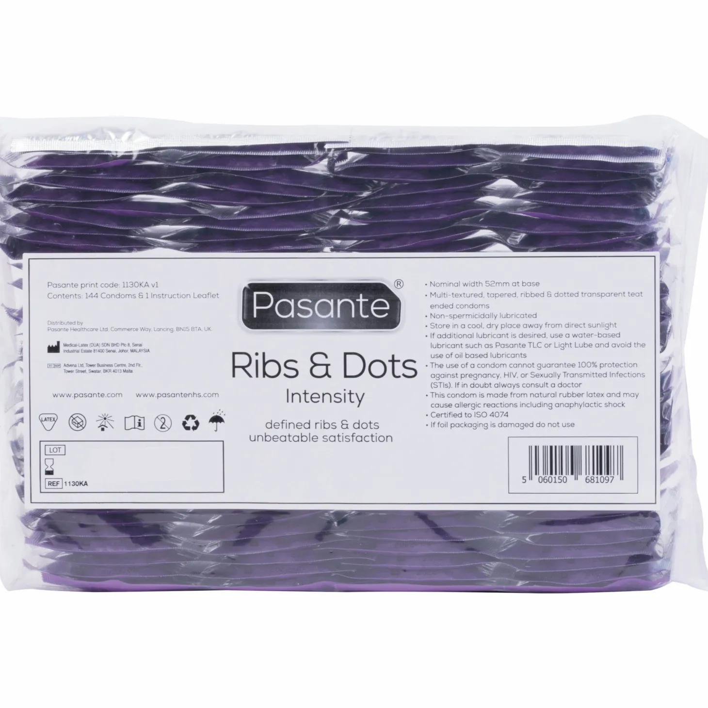 Préservatifs Ribs & Dots Pasante Intensity 144 pcs