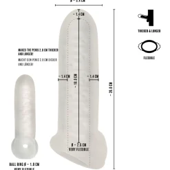 Rebel - Gaine Épaississante avec Anneau Scrotal - 18 cm