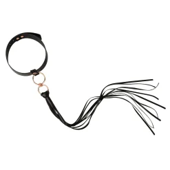 Rosy Gold - Collier avec Flogger - Noir