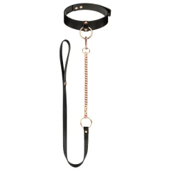 Rosy Gold - Collier avec laisse détachable - Noir