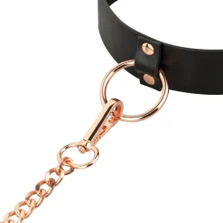 Rosy Gold - Collier avec laisse détachable - Noir