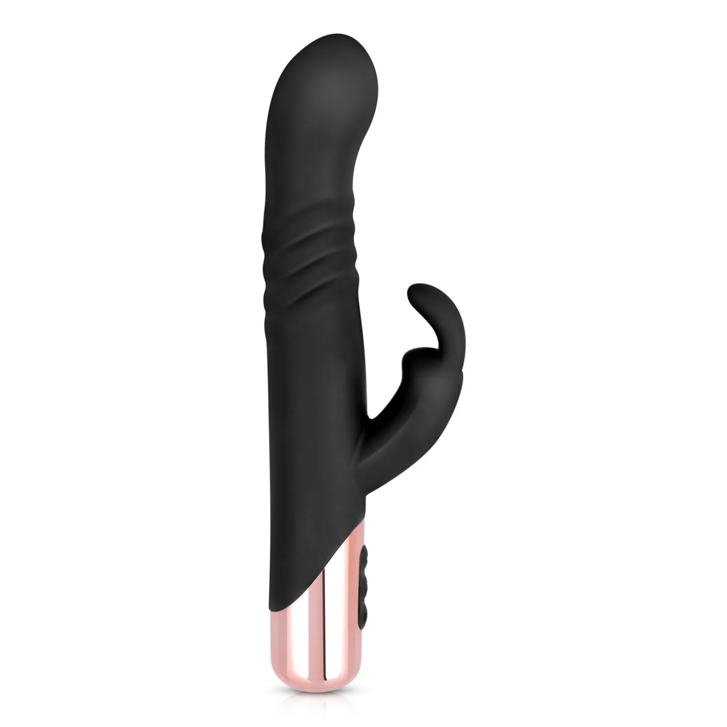 Rosy Gold - Rabbit Vibrateur avec fonction de va-et-vient - Noir