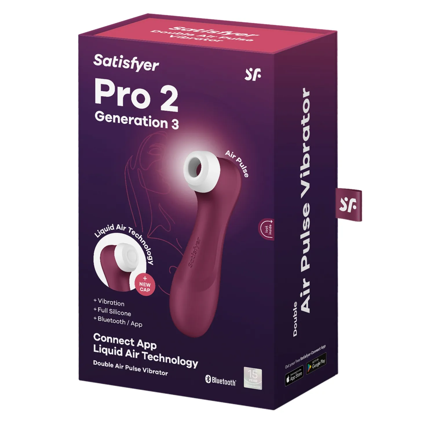 Satisfyer Pro 2 Génération 3 Connecté - Stimulateur clitoridien - Rouge Vin