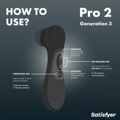 Satisfyer Pro 2 Génération 3 - Stimulateur clitoridien - Noir