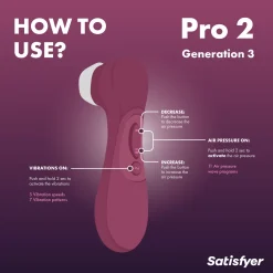 Satisfyer Pro 2 Génération 3 - Stimulateur clitoridien - Rouge Vin