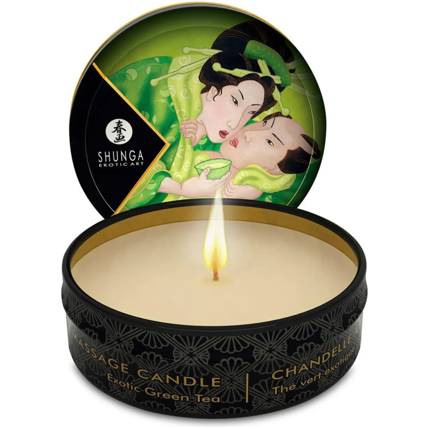 Shunga - Bougie de massage Zenitude/Thé vert exotique - 30 ml
