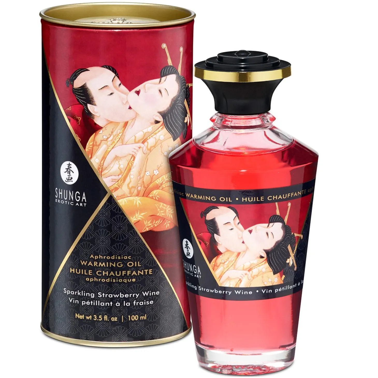 Shunga - Huile Chauffante Aphrodisiaque Vin de Fraise 100 ml