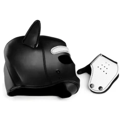 Spike Puppy BDSM Hood - Noir/Blanc