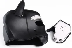 Spike Puppy BDSM Hood - Noir/Blanc
