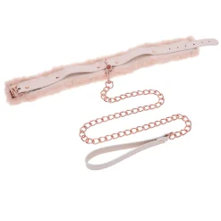 Sportsheets – S&M Peaches ‘n CreaMe Collier en Fourrure & Laisse – Crème