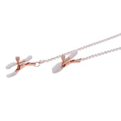 Sportsheets – S&M Peaches ‘n CreaMe Collier avec Pinces à Tétons – Cream