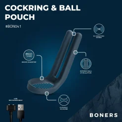 Stimulateur Cockring & Ball de Boners - Bleu