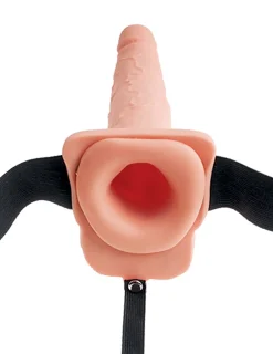 Strap-on à gicler creux - 22 cm - Léger