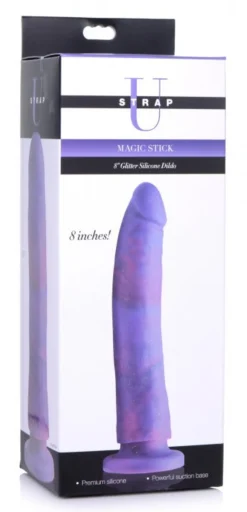 Strap U - Magic Stick Godemiché en silicone avec paillettes - 20 cm