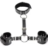 Strict - Ensemble de retenue avec collier et menottes - Noir