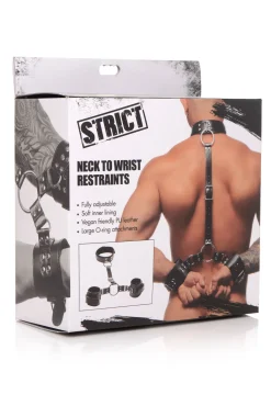 Strict - Ensemble de retenue avec collier et menottes - Noir
