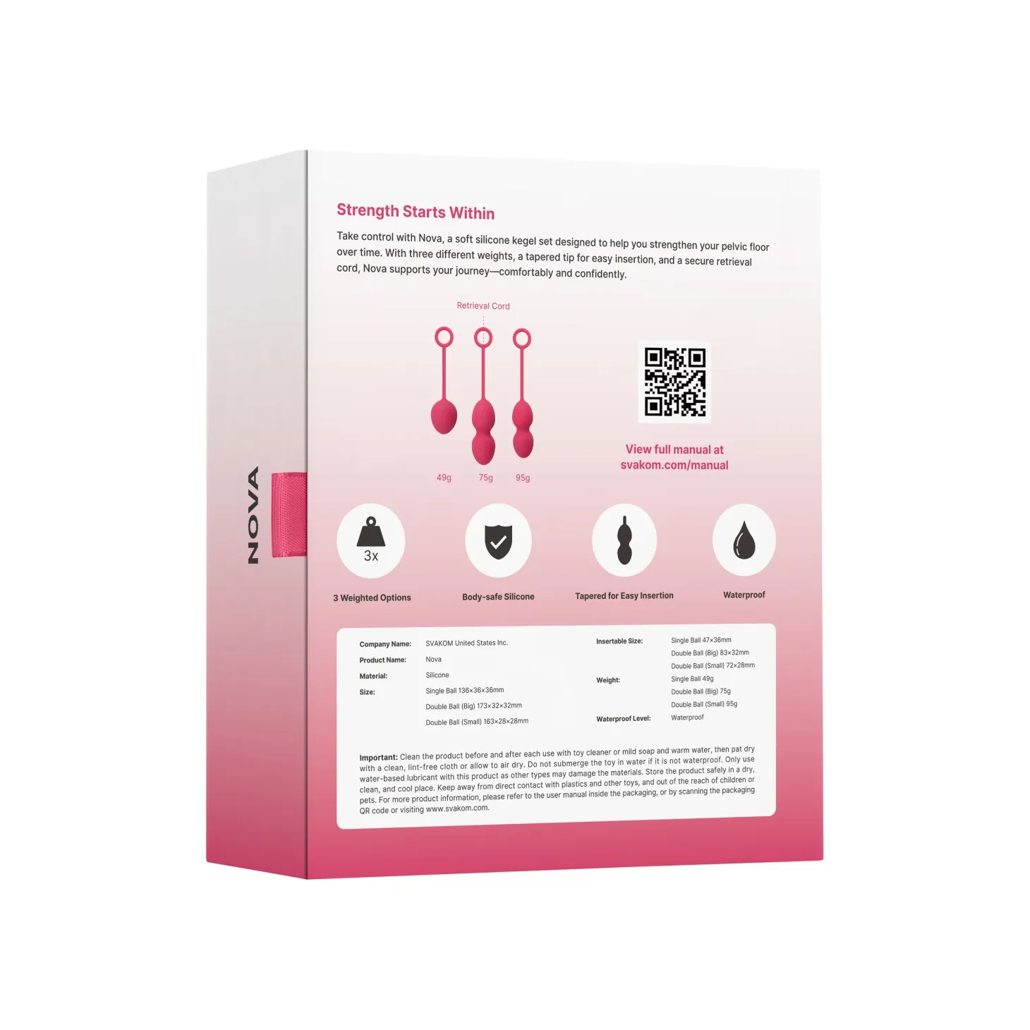 SVAKOM - Nova - Set d'entraînement de Kegel - Rose