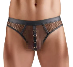 Svenjoyment Underwear - String en Résille Homme - Noir