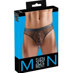Svenjoyment Underwear - String en Résille Homme - Noir