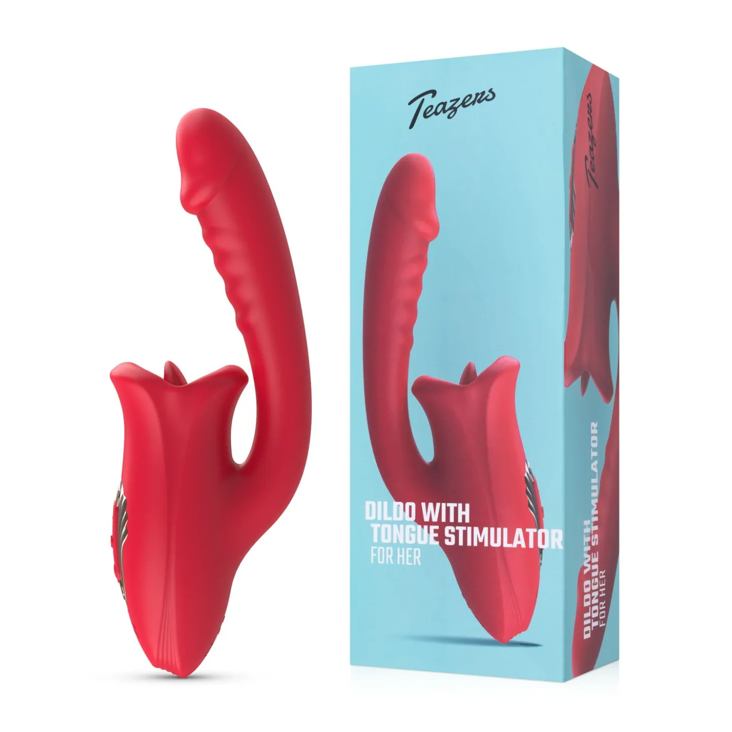 Teazers - Dildo avec stimulateur de clitoris - Rouge