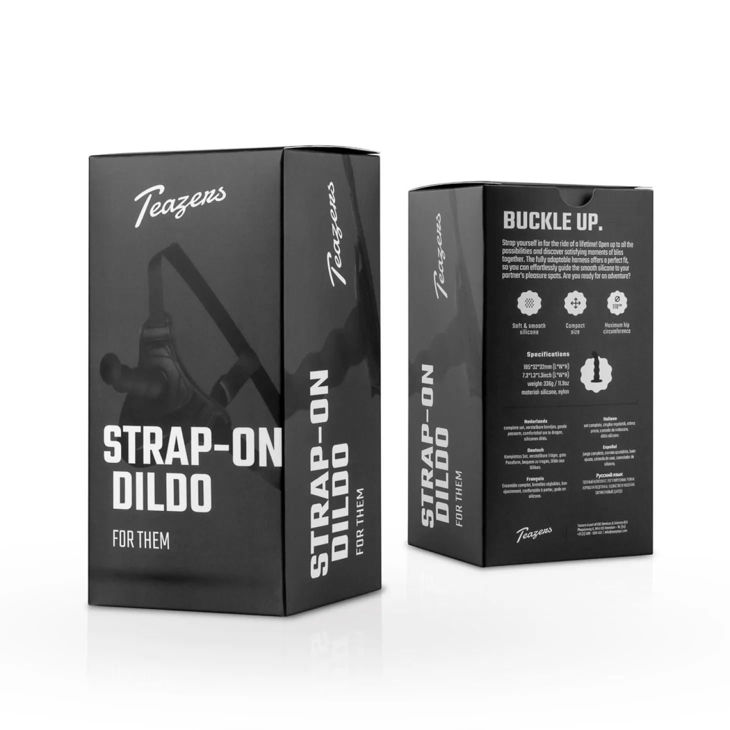 Teazers – Ensemble Harnais Strap-On Silicone – Noir