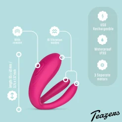 Teazers - Stimulateur polyvalent avec télécommande - Rose